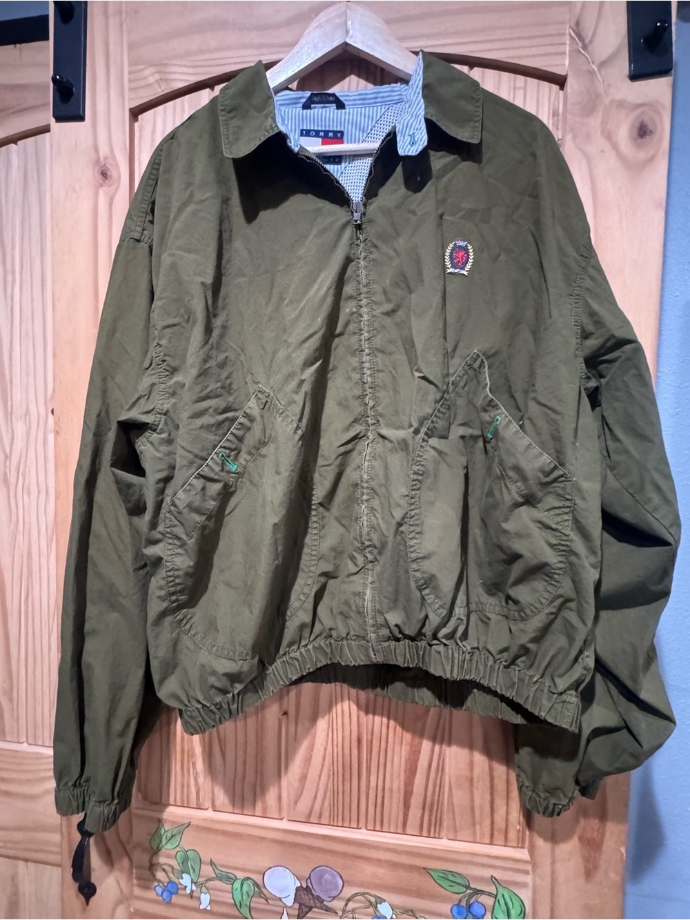 Tommy Hilfiger Men's Olive Green Lightweight Zip-Front Shirt Jacket